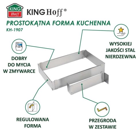 FORMA REGULOWANA RANT DO CIAST TORTÓW KINGHOFF KH-1907 PROSTOKĄTNA