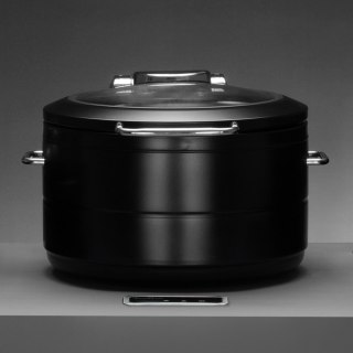 Podgrzewacz indukcyjny okrągły ze szklaną pokrywą De Luxe Black, 11l