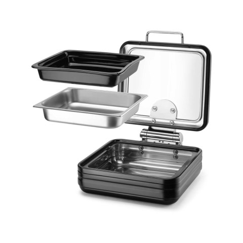 Podgrzewacz indukcyjny ze szklaną pokrywą De Luxe Black, GN 2/3 Podgrzewacz indukcyjny ze szklaną pokrywą De Luxe Black, GN 2/3