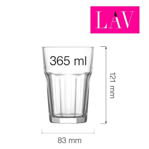 Szklanka wysoka Amsterdam 365 ml, LAV (dawniej LV-ARA265Z)