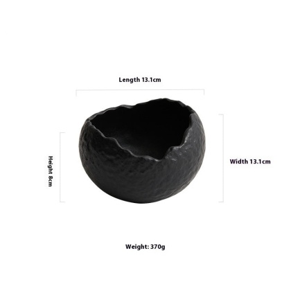 Rock Texture - Miska do serwowania Czarna ⌀ 131 mm
