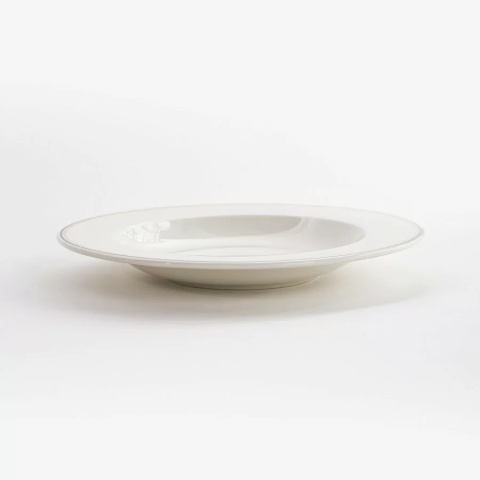 VERLO Talerz głęboki FORTE LINO czarno-beżowe paski 26 cm