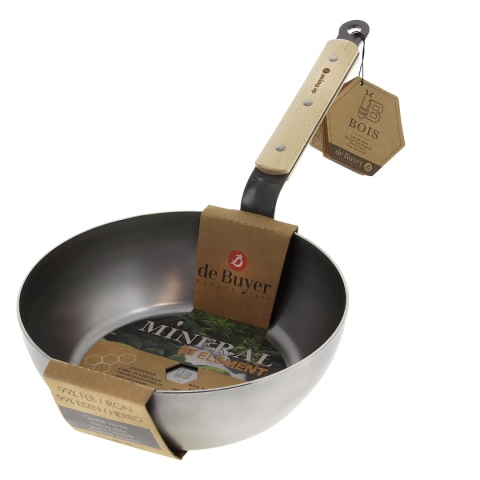 MINERAL B BOIS Patelnia głęboka 24 cm / DE BUYER