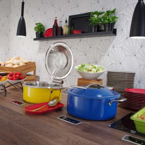 Podgrzewacz z szybą okrągły 4,5 l bez wkładu, żółty