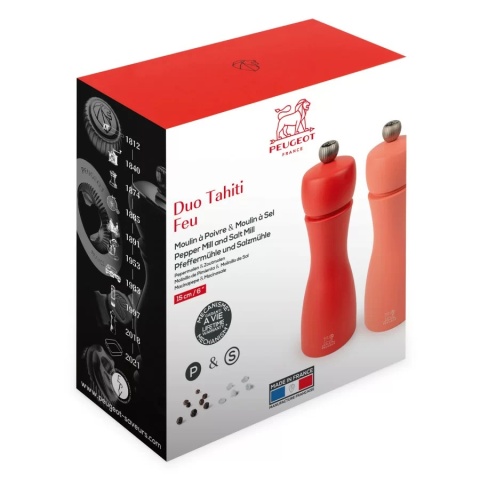 TAHITI DUO Zestaw do soli i pieprzu 15 cm Fire / PEUGEOT