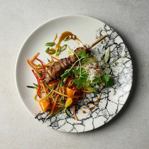 Talerz coupe Kintsugi Accents Quartz Black, 260mm