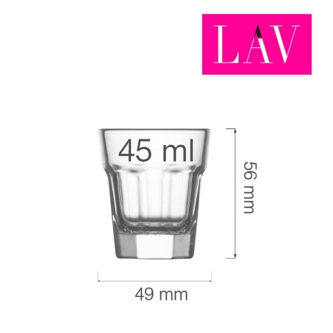 Kieliszek do wódki i likieru Aras 45 ml, LAV Kieliszek do wódki i likieru Aras 45 ml, LAV