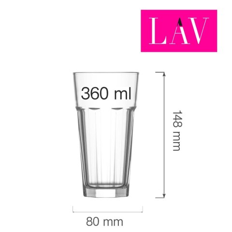 Szklanka wysoka long drink Aras 360 ml, LAV