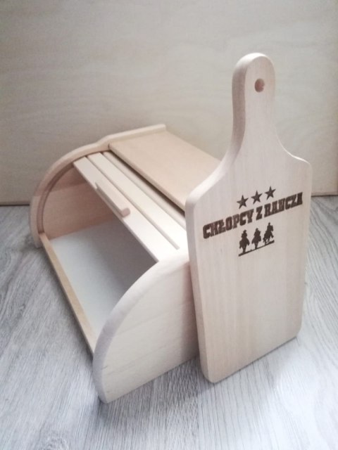 Chlebak drewniany Duży Naturalny z deską gratis Chlebak drewniany Duży Naturalny z deską gratis