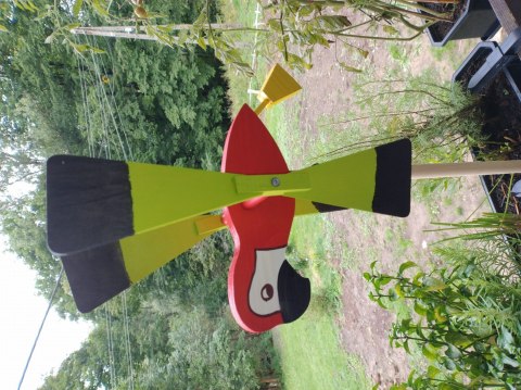 Wiatrak odstraszacz ogrodowy DUŻY 47 cm papuga
