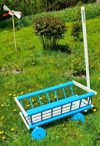 Wóz drabiniasty drewniany ogrodowy DUŻY 60 cm NI
