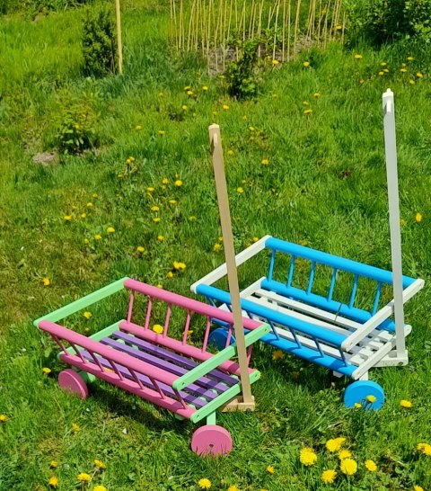 Wóz drabiniasty drewniany ogrodowy DUŻY 60 cm NI Wóz drabiniasty drewniany ogrodowy DUŻY 60 cm NI