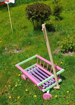 Wóz drabiniasty drewniany ogrodowy DUŻY 60 cm RÓ