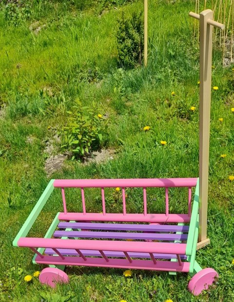 Wóz drabiniasty drewniany ogrodowy DUŻY 60 cm RÓ