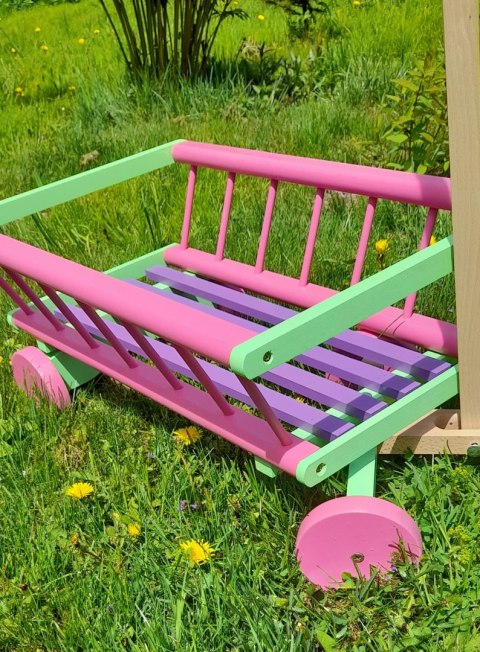 Wóz drabiniasty drewniany ogrodowy DUŻY 60 cm RÓ