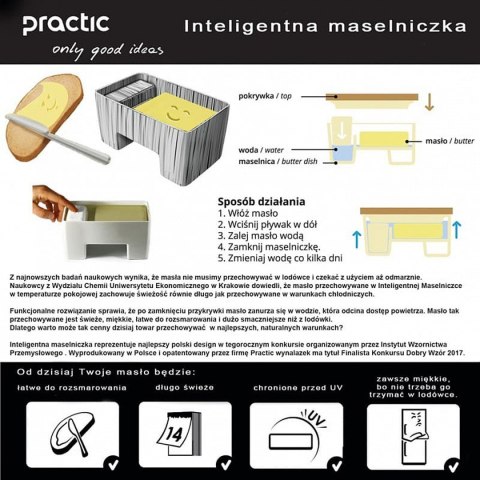 INTELIGENTNA MASELNICZKA WODNA Z NOŻYKIEM CZARNA