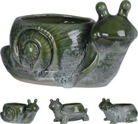 DONICZKA ZWIERZĘTA ZIELONA 3 RODZAJE18x23xh14,5cm DONICZKA ZWIERZĘTA ZIELONA 3 RODZAJE18x23xh14,5cm