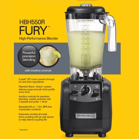 Blender barmański HBH550R-CE Fury® 1.8l 880W, Hamilton Beach Commercial