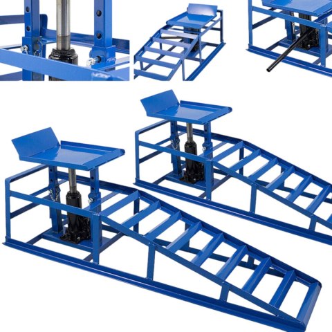 Rampy najazdowe z podnośnikiem hydraulicznym 2x2000 kg stalowe regulowane