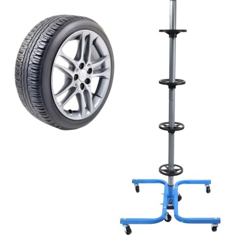 Stojak na koła i opony stalowy udźwig 150 kg mobilny garaż warsztat 245 mm